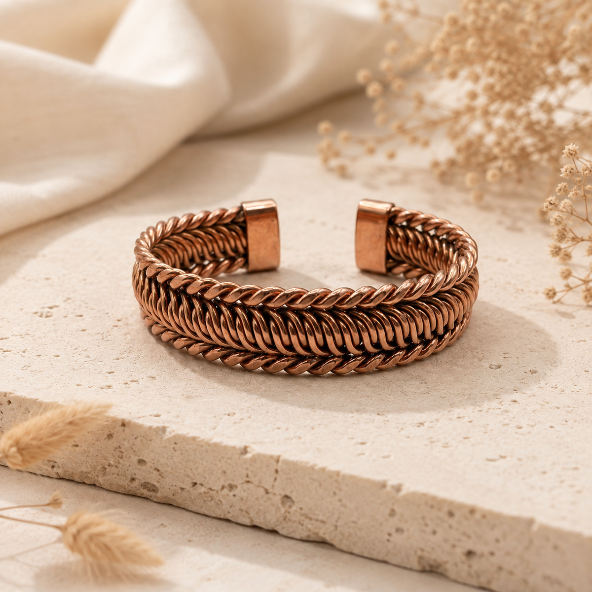 Rubria Braided Copper Cuff Bracelet