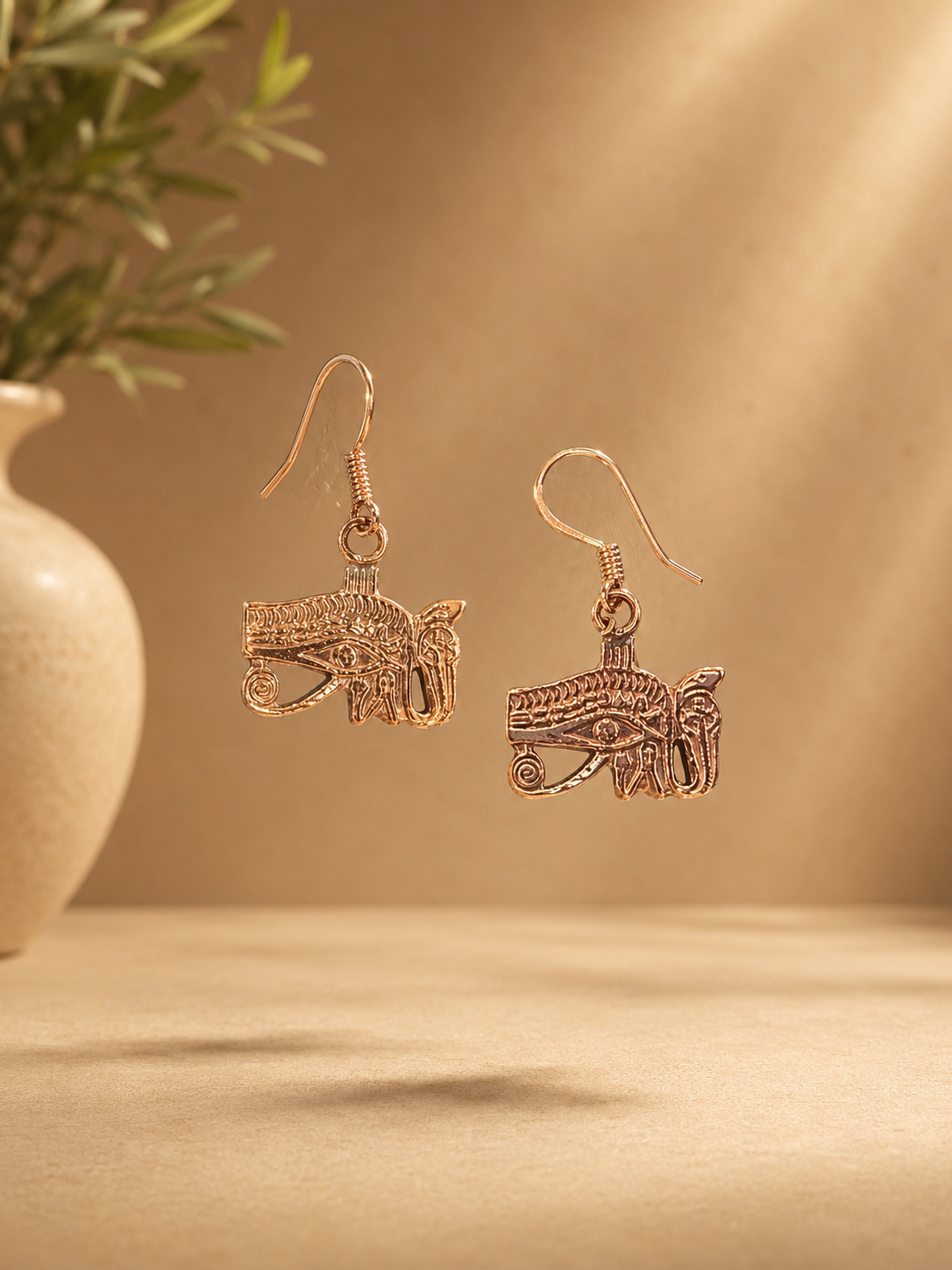 Rubria Eye of Horus Copper Earrings
