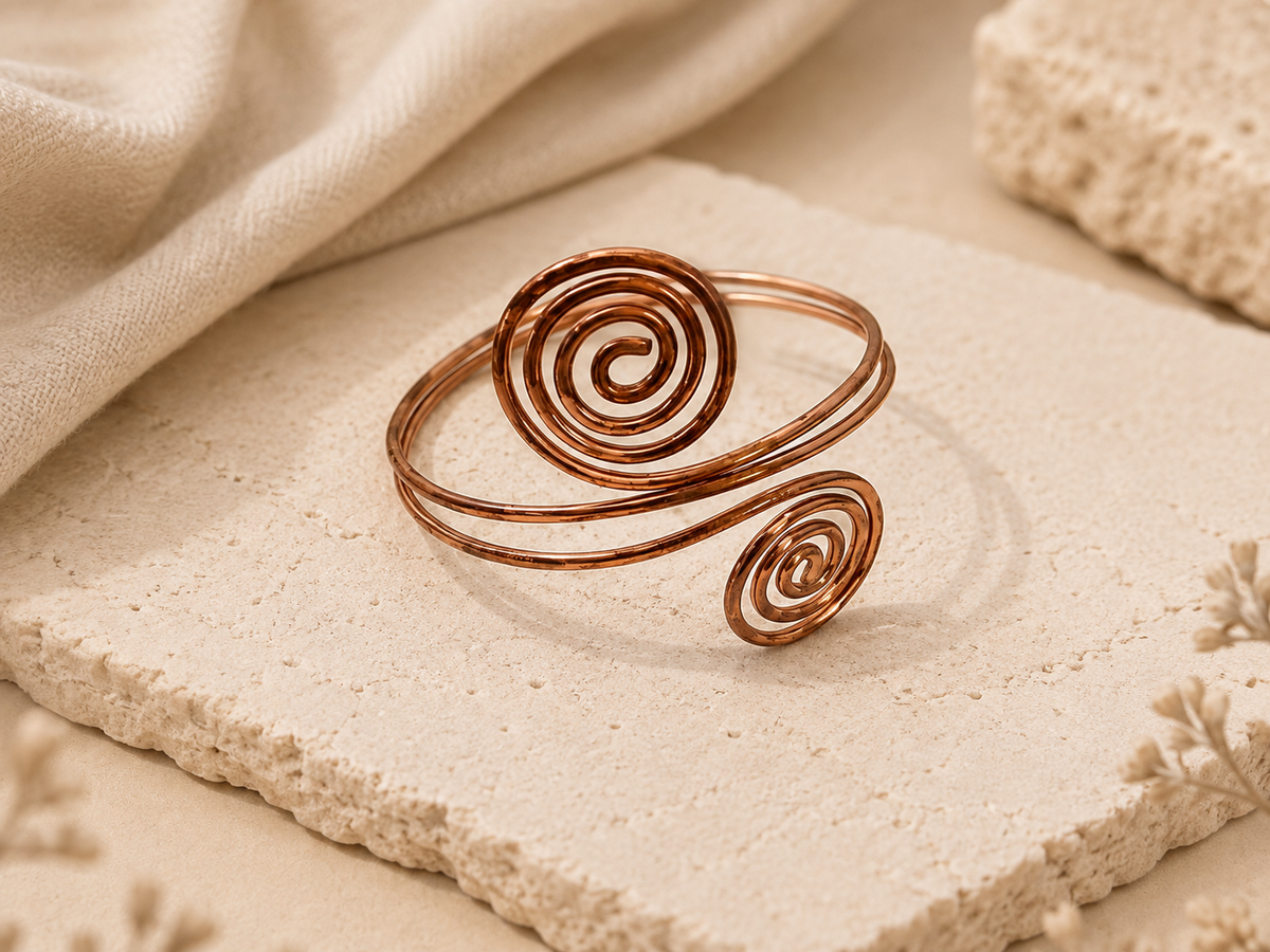 Rubria Spiral Copper Upper Arm Cuff