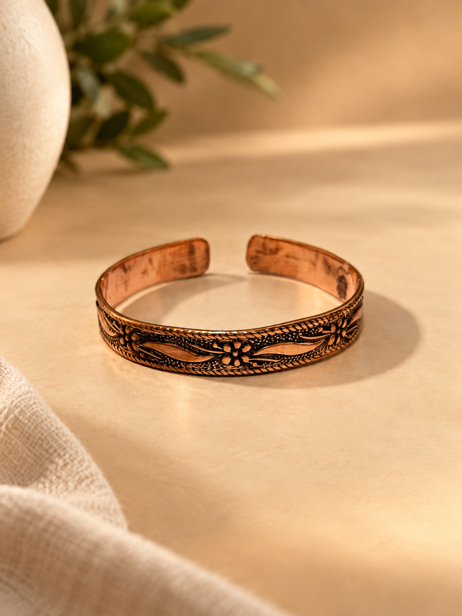 Rubria Aurelia Engraved Copper Cuff